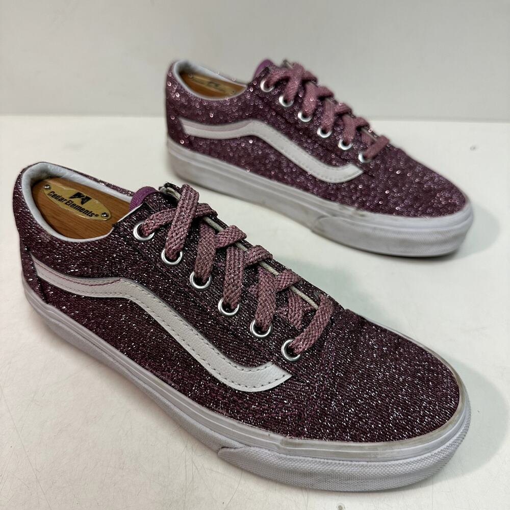 VGUC Vans Women's Old Skool Orchid Pink Metallic Glitter Skate Shoe 90s Y2K 6.5 - Picture 4 of 10